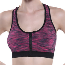 Load image into Gallery viewer, Fitness Sports Bra With Front Zipper