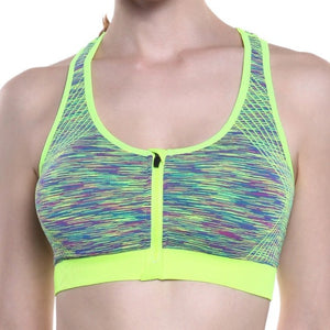 Fitness Sports Bra With Front Zipper