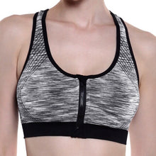 Load image into Gallery viewer, Fitness Sports Bra With Front Zipper